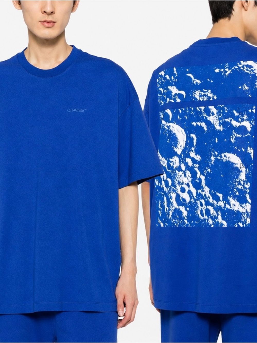Off-White Moon Tab Over sized T-Shirt Blue S NWT